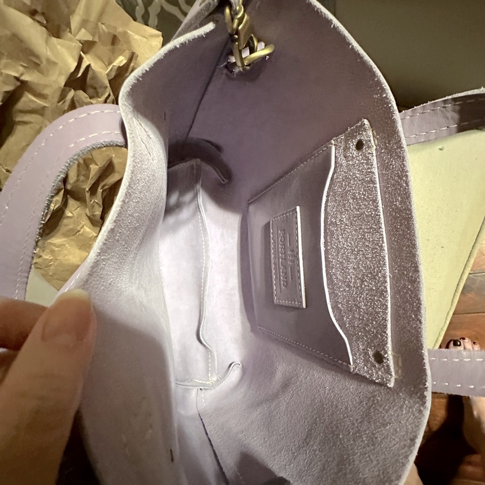 Portland Leather Goods Medium Crossbody Tote Lavender - Picture 6 of 14